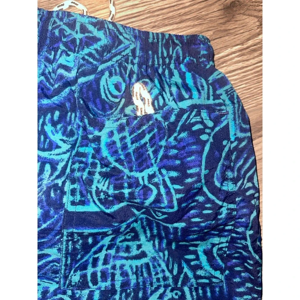 Vintage Y2K Bugle Boy Blue 90s Vibe Retro Lined Swim Trunks Men's sz Medium